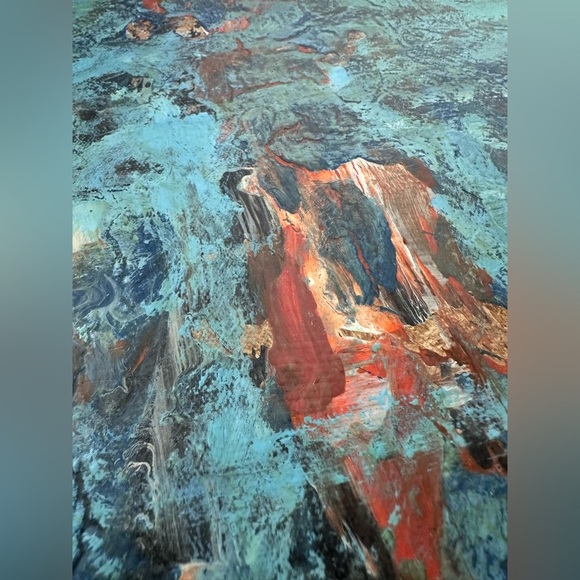 R.H. Bourain , Blue Delusion,  Abstract Acrylic Painting on Canvas Board - Picture 4 of 9